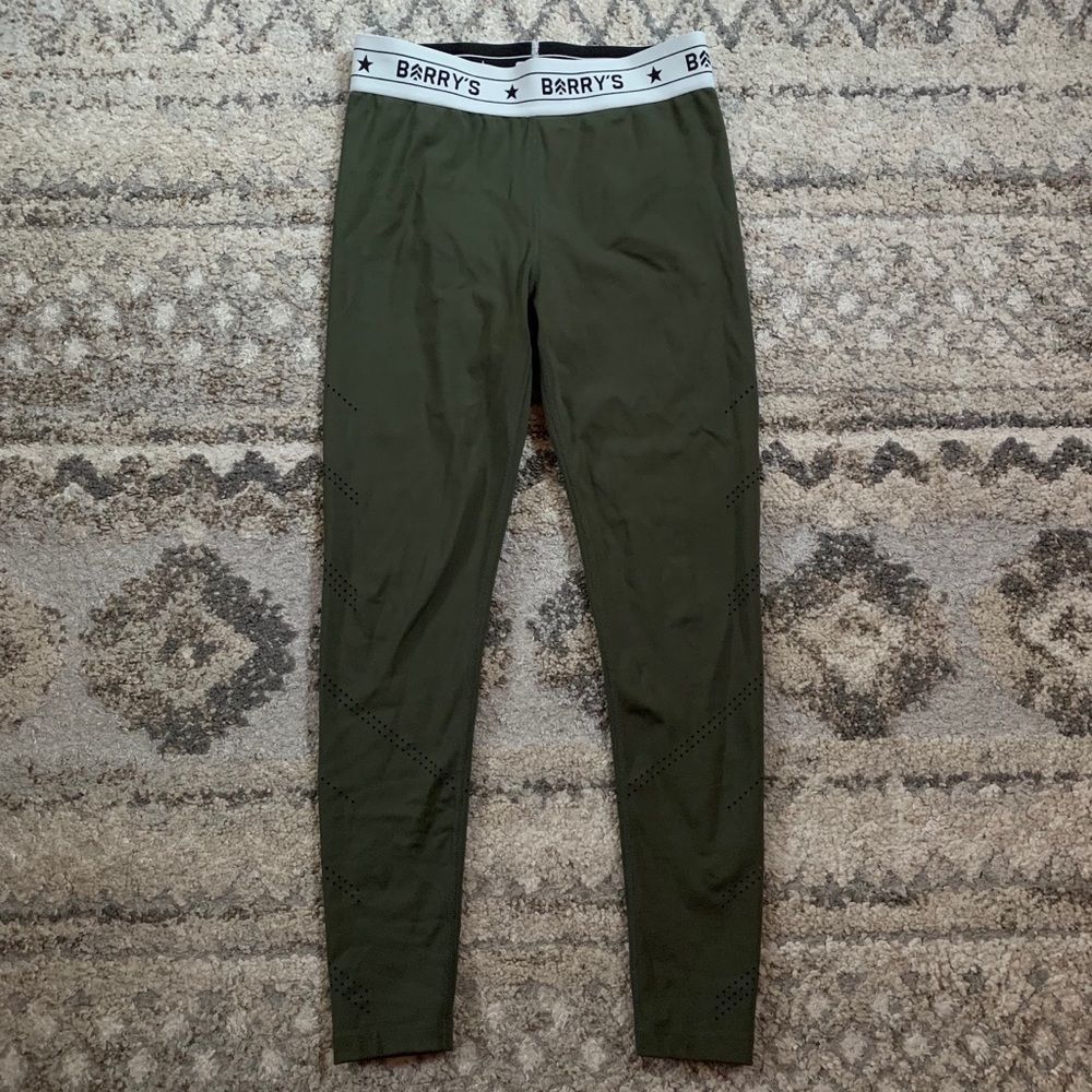 Barry’s Bootcamp Olive Green Waistband Leggings Medium